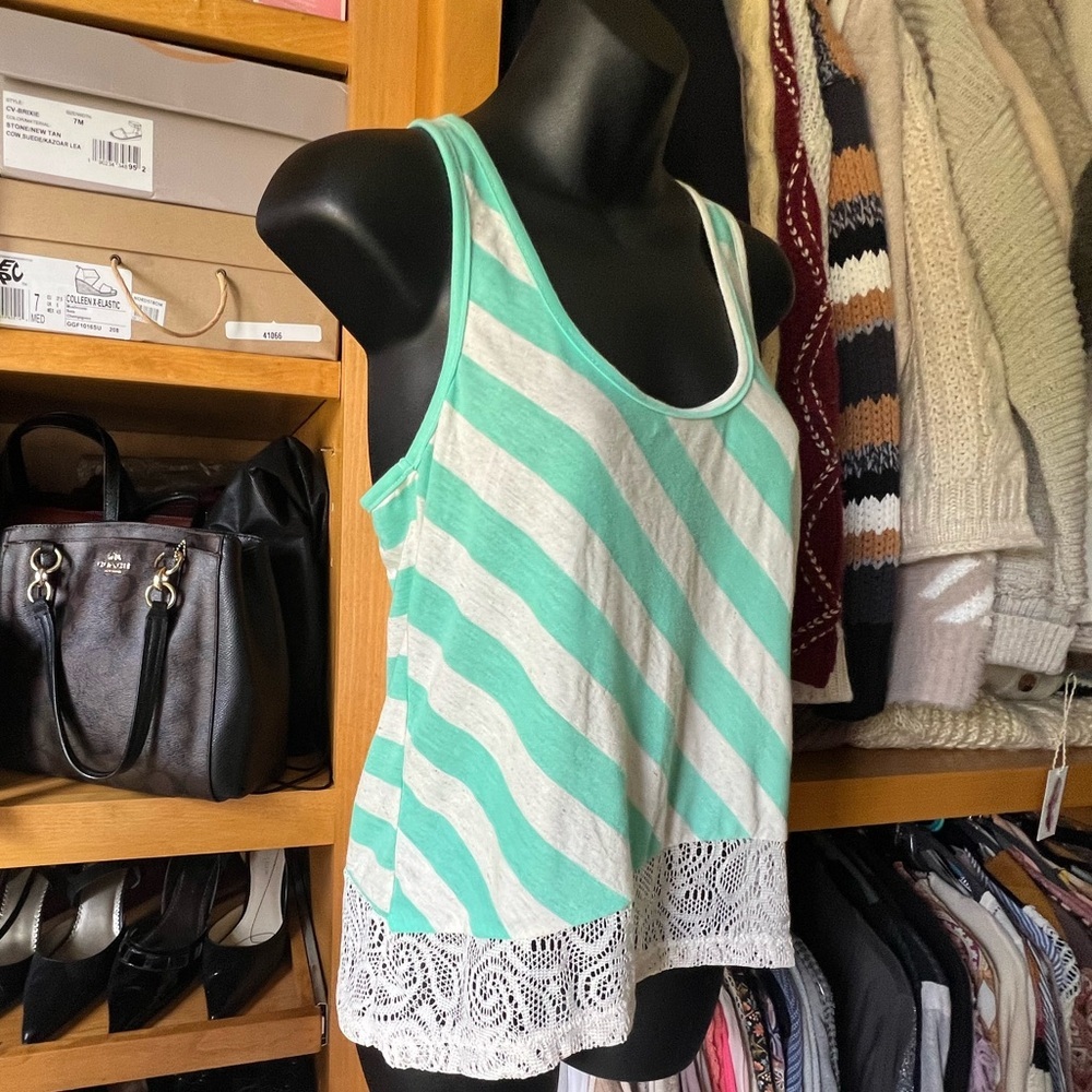 NWT AMERICAN RAG Striped Crop Tank Top - Picture 3 of 6